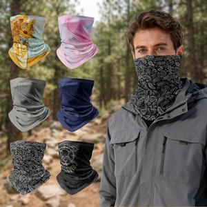 Printed <b>Neck</b> Gaiter For <b>Men</b> Multi Color Pattern Face Cover All Seasons Outdoor Use - Product Image 3