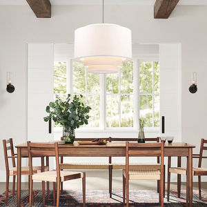 Japanese Style Chandelier Rectangle LED Pendant <b>Light</b> White E27 Eye Caring For Living Room Bedroom <b>Dining</b> Table - Product Image 4