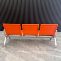 Chaise d'attente de réception d'hôpital de haute qualité, trois places, en cuir et alliage d'aluminium, chaise d'attente médicale pour patients externes