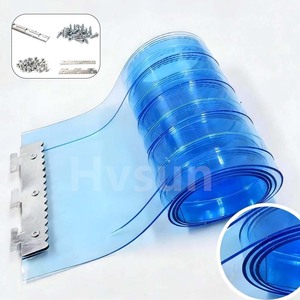 Rideau à lanières <span class=keywords><strong>en</strong></span> <span class=keywords><strong>PVC</strong></span> transparent, lanières de porte <span class=keywords><strong>en</strong></span> plastique côtelé <span class=keywords><strong>en</strong></span> rouleau, lanières de rideau pour chambre froide - Product Image 2