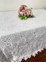 Belle décoration de mariage nappe en dentelle blanche motifs de fleurs