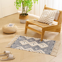 Wholesale New Boho Printed Area Rug Tufted Carpet With Hand-knotted Tassels Printed Floor Mat for Living Room