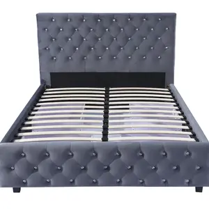 Cama de luxo king size de couro de design moderno com gavetas e maquinetas ainda nenhum comentário