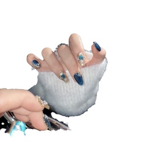 <span class=keywords><strong>Coral</strong></span> Manor - <span class=keywords><strong>Uñas</strong></span> Postizas Hechas a Mano de Alta Gama con Forma de Almendra, Diseño de Lazo, Estrella y Estampado de Leopardo Brillante - Product Image 5