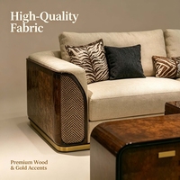 Ensemble de canapés modernes pour villa, imitation cuir, cadre en placage de bois foncé, écologique, imperméable, haute qualité, facile à nettoyer, meubles pour la maison