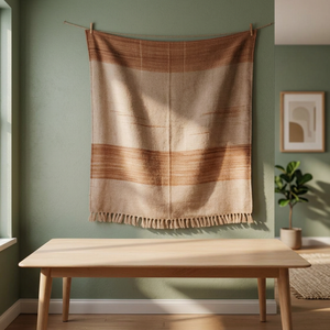 Tapiz Textil Artesanal de Diseño Rústico Bohemio, Rectangular, con Temática Artística, Elemento Decorativo Elegante para Escapadas en Resorts y Boutiques - Product Image 2