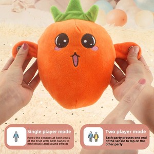 Jouet <span class=keywords><strong>en</strong></span> peluche musical interactif pour bébé, piano à capteur <span class=keywords><strong>de</strong></span> sons <span class=keywords><strong>de</strong></span> fruits (Fraise, Banane, <span class=keywords><strong>Carotte</strong></span>), rembourré <span class=keywords><strong>en</strong></span> coton PP, pour interaction parent-enfant, 0-24 mois - Product Image 4
