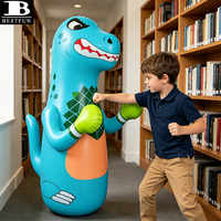 Sac de frappe gonflable durable pour enfants avec base à rebond rapide, jouet de boxe gonflable en forme de dinosaure pour jouer à l'intérieur et à l'extérieur