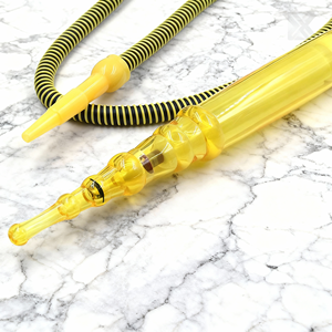 Embouchure de chicha en plastique argentée et noire à rayures, pour narguilé, accessoires de fumage pour bar et fête - Product Image 4