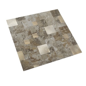 Brown Peel-and-stick-<b>tile</b> Stone Look square Waterproof Peel and Stick Kitchen <b>Backsplash</b> Mosaic - Product Image 2