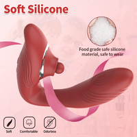 Vibrateur perlé portable avec dildo, adapté au clitoris, aux mamelons, aux seins et au point G ; un jouet sexuel pour adultes lesbiennes/en couple.