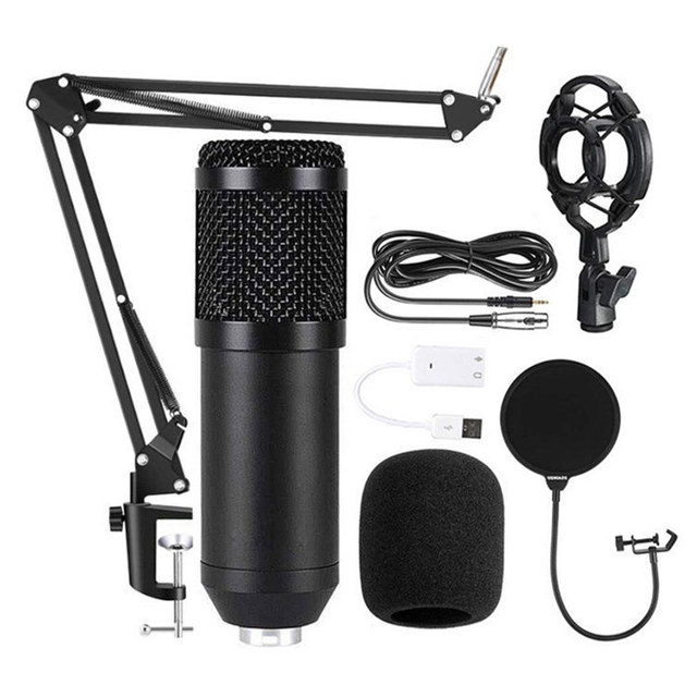 High Quality BM 800 MIC Studio Recording Kits BM800 Bundle Desktop Condenser Microphone for Webcast Live Karaoke Singing V8