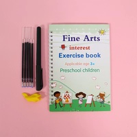 Cahier de Pratique Réutilisable pour Enfants : Alphabet, Chiffres, Dessin, Couverture en Cuir, Format A5, Écriture Manuscrite, Calligraphie, Cadeau Magique Sank