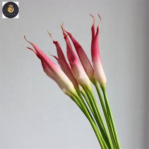 M271 boda decoración del hogar azul marino Calla lirios PU flores Real Touch seda Artificial Calla Lily flor suministros para floristería - Product Image 5