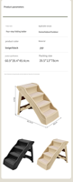 Escalier pour animaux de compagnie en PP de qualité supérieure, pliable, amovible, lavable, absorption des chocs, marches d'escalade pour chiens et chats, rampe à adhérence sécurisée pour la maison