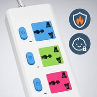 Enchufe de Extensión con Logotipo Personalizado, 4 Puertos USB, Interruptores Individuales, 3, 4, 5, 6 Tomas, Multicolor, Universal, Venta al Por Mayor