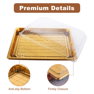 Contenedor Desechable de PP Cuadrado para Llevar, Bandeja para Sushi Japonés, Caja para Comida para Llevar, Envase para Comida Rápida con Tapa - Product Image 2
