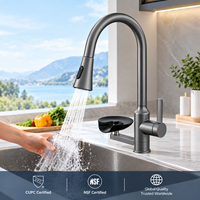 trou tasse rondelle mat noir en acier inoxydable retirer pulvérisateur évier robinet de cuisine avec verre rinceur