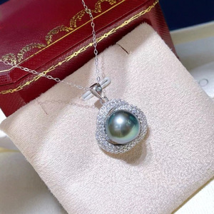 Collares Versátiles con Cuentas Doradas de 9-10 mm, Colgante de Moda AK Impecable, Cadena de Perlas Pequeñas de 4-3 mm, Ajustable de 3 cm, Plata de Ley S925 Natural - Product Image 1