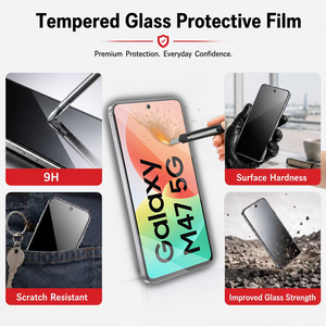 Protection d'écran en verre trempé imprimé sur mesure pour Samsung Galaxy M47, 9H, 2.5D, couverture intégrale HD, anti-rayures, fabrication OEM - Product Image 3