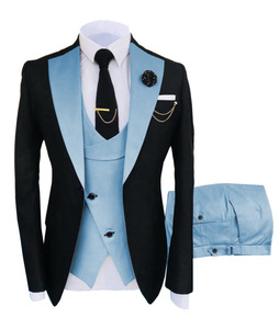 Ensemble 3 pièces Veste + Pantalon + Gilet Nouveau <span class=keywords><strong>Costume</strong></span> Homme Vêtement Populaire Luxe Soirée Scène <span class=keywords><strong>Costume</strong></span> Homme <span class=keywords><strong>Costume</strong></span> de Mariage Coupe Classique Smoking - Product Image 3