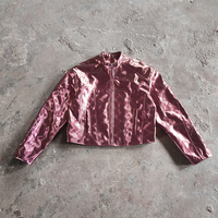 Nouvelle veste en similicuir unie à manches longues pour homme, style patchwork, fermeture éclair, streetwear Y2K, coupe courte