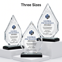 Trophée en cristal de pointe de montagne, best-seller européen, multicolore, 3 tailles, récompense pour les champions d'équipe et la reconnaissance des employés