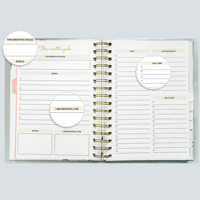 Cahier de notes à spirale A5 personnalisé A756 couverture rigide de journal avec couture de fil couverture de papier de reliure papeterie