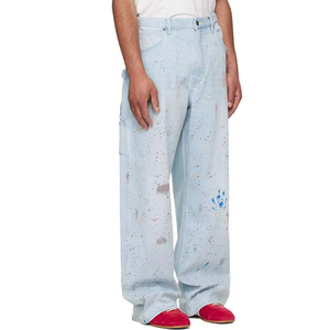 Vaqueros Baggy de Mezclilla Lavada Estilo Vintage Personalizados, Ajuste Holgado, Elásticos, Talla Grande, Estilo Pintor - Product Image 2