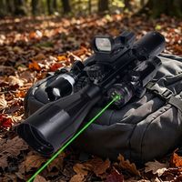 Lunette tactique 4-12X50 pour longue portée avec kit combiné laser, lampe torche et point rouge, viseur optique pour la chasse
