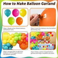 Ensemble de 128 ballons arc-en-ciel, guirlande de ballons gonflables réutilisable, respectueuse de l'environnement, pour Halloween, fête de remise de diplôme