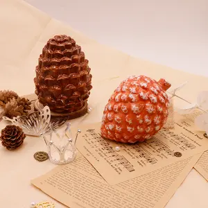 Großhandelssets bestehend aus 2 braunen Keramik-Kegelkästen ornament für Weihnachtsbaumdekoration