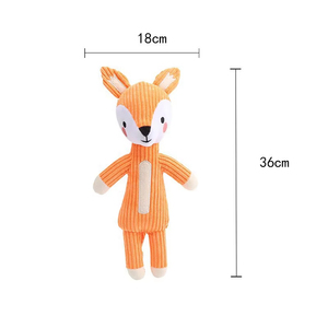 Jouet en peluche pour chien de haute qualité en forme d'animal (renard, rhinocéros, cerf) – Jouet à mâcher pour le nettoyage et le nettoyage des dents – Fournitures pour animaux de compagnie - Product Image 4