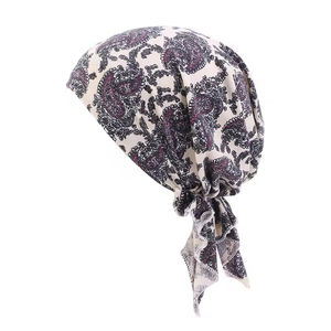 <span class=keywords><strong>Turban</strong></span> ethnique pour femmes, bonnet de chimiothérapie pré-noué, foulard à enfiler, couvre-cheveux de nuit, bandana - Product Image 6