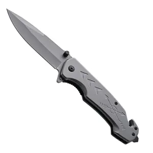 Professional Titanium Coated Folding Camping Tactical Survival Pocket Knife With Stainless Steel Handle