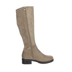 Botas Altas hasta la Rodilla para Mujer, Color Taupe, Gamuza, Tacón Bajo, Botas de Moda - Product Image 4