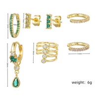 ZUOLA Ensemble de Boucles d'Oreilles Multi-Piercings en Gros, Plaqué Or 18K, Empilables, Fabricant de Parures de Bijoux
