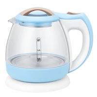 Vente en gros Offre Spéciale théière électrique moderne en verre de 1,2 L avec poignée conception de faisceau de transport extérieur en borosilicate transparent