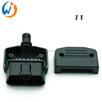 Carcasa de conector OBD2 de 16 Pines, carcasa OBDii OBD, adaptador de 16 Pines, enchufe macho II OBD, conector J1962 con carcasa