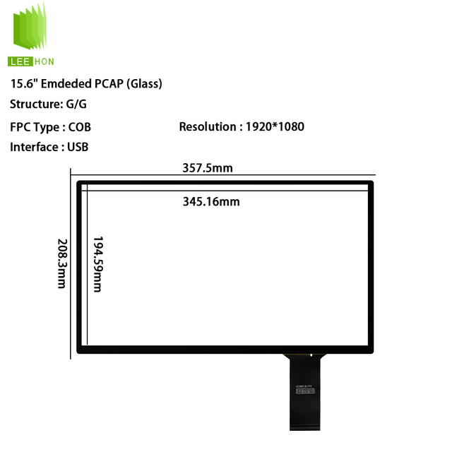 15.6" 1920*1080 LCD CTP USB Interface K1088156 Industrial Embedded Projected Capacitive Touch Panel 15.6 Inch Touch Screen