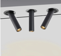 Plafonnier d'intérieur encastré à angle réglable 12W en aluminium long tube plafonnier de bureau à domicile