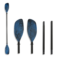 Paddle Kayak OEM Kayak Pêche Couleur Mixte Bleu Noir 4 Pièces Snap Bouton Connexion Détachable Nylon Carbone Kayak Paddle