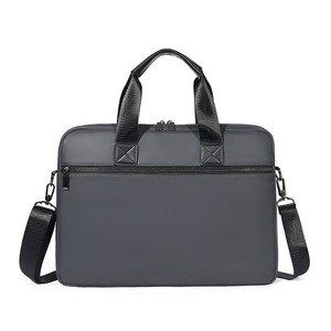 Sac à ordinateur portable en cuir grande capacité, mallette d'affaires portable avec fermeture éclair, sacoche d'épaule simple pour homme 14 pouces - Product Image 5