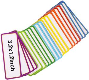 54 étiquettes nominatives magnétiques effaçables à sec réutilisables, autocollants néon arc-en-ciel pour tableaux blancs, casiers, réfrigérateurs, écoles, bureaux, maisons - Product Image 2