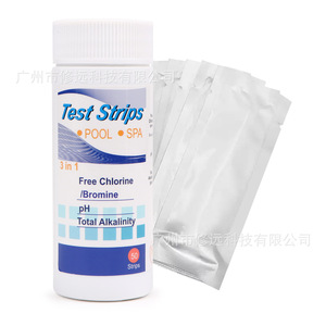 Tiras de prueba 3 en 1 para cloro libre, pH y alcalinidad total, para análisis de la calidad del agua de piscinas y spas, 50 tiras - Product Image 2