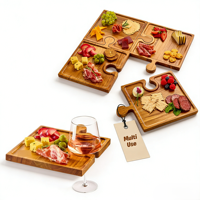 Assiette rectangulaire de luxe en bois massif, multi-styles, écologique, pour fruits, petit-déjeuner, thé, collations et fêtes