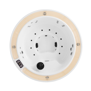 Bañera de Hidromasaje Redonda de Acrílico para Exteriores, Jacuzzi Circular, Jacuzzi de Relajación para 4 Personas, Dimensiones - Product Image 6