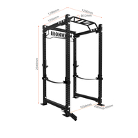 Jaula de Potencia Comercial de Alta Resistencia, Capacidad 3x3, Soporte de Acero para Sentadillas para Gimnasio