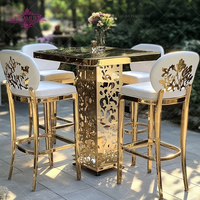 Chaise haute de bar moderne pour maison et hôtel Tabouret de comptoir en fil métallique pour événements de mariage et bars