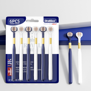 Oralgos <span class=keywords><strong>Brosse</strong></span> à dents à trois faces Poils souples Adulte Home Pack 360 ° Clean <span class=keywords><strong>Oral</strong></span> Hygiene Tête de <span class=keywords><strong>brosse</strong></span> incurvée <span class=keywords><strong>3D</strong></span> DB206A - Product Image 1